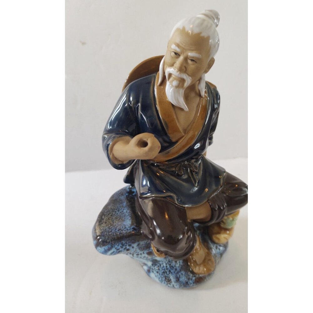 Hand Made Poreclan Shiwan porcelain Chinese Mudman (Jiang Tai Gong) Figurine 7"